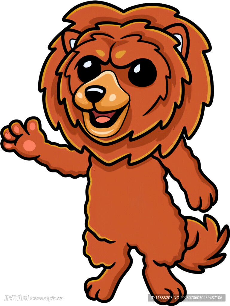 可爱棕色狮子卡通形象