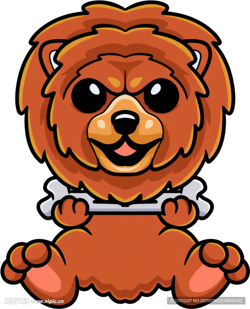 可爱卡通棕色小狗形象