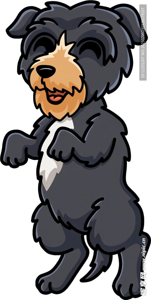 可爱站立小狗卡通形象