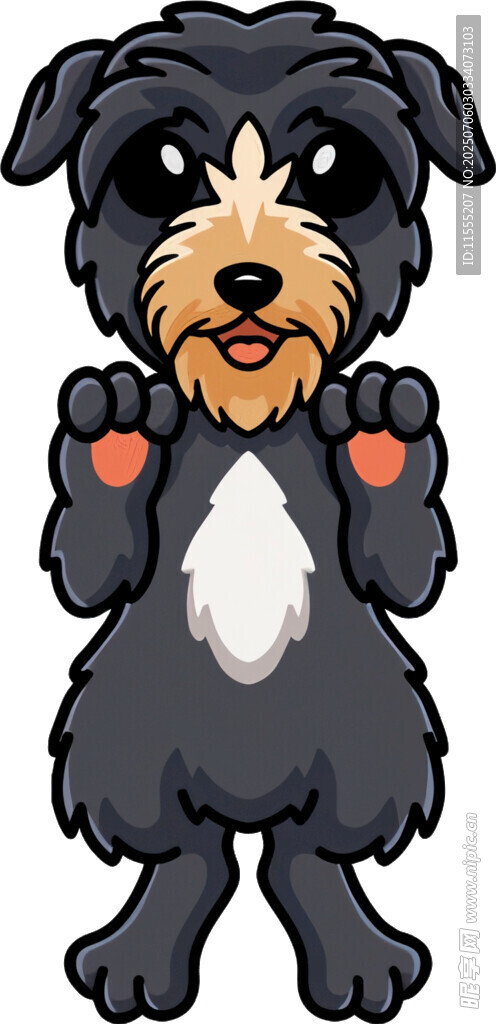 可爱站立小狗卡通形象