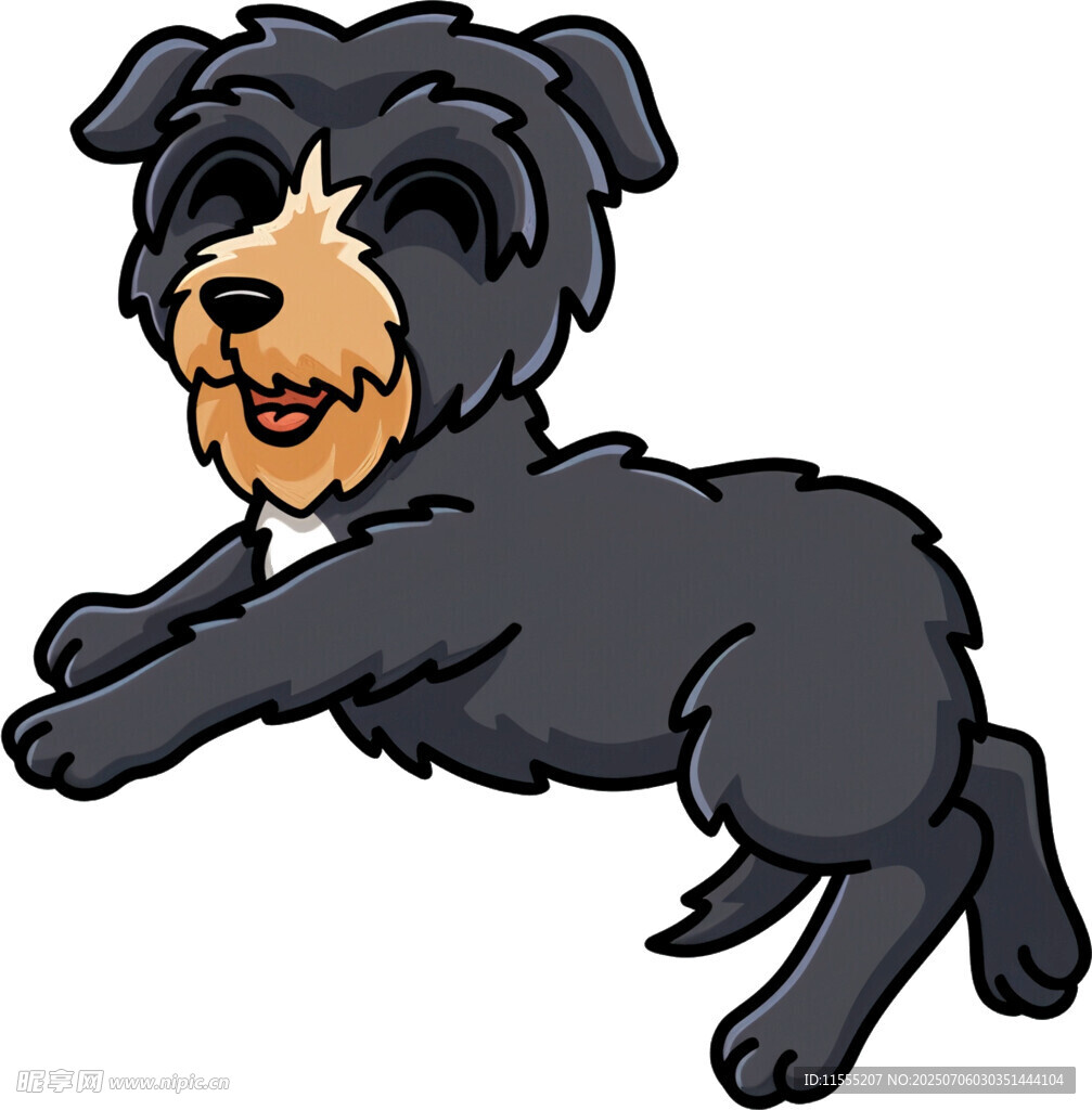 跳跃的黑色小狗