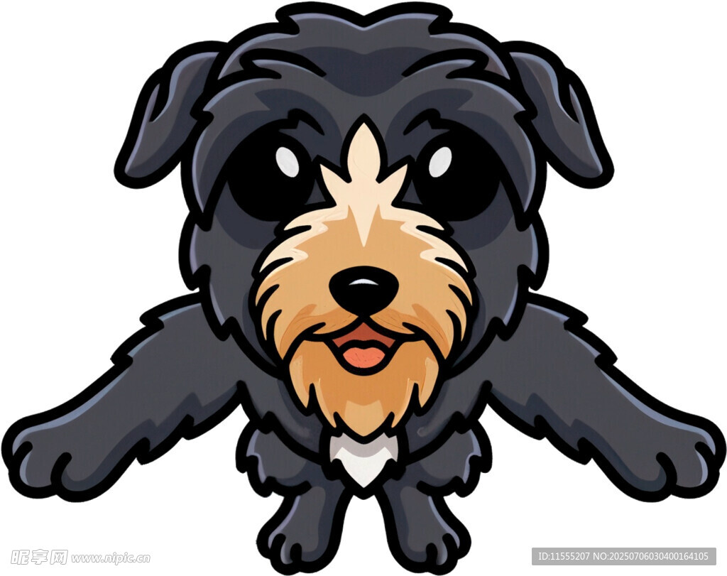 可爱黑毛小狗张开双臂