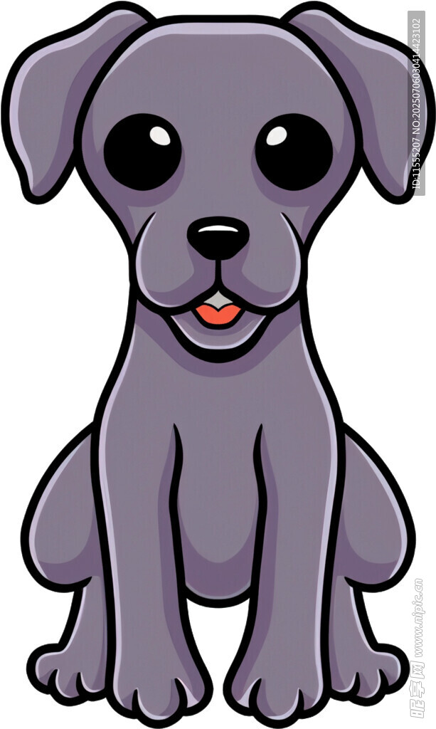 可爱灰色小狗卡通形象