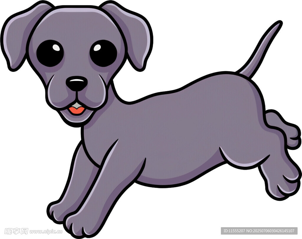 可爱小灰狗欢快奔跑