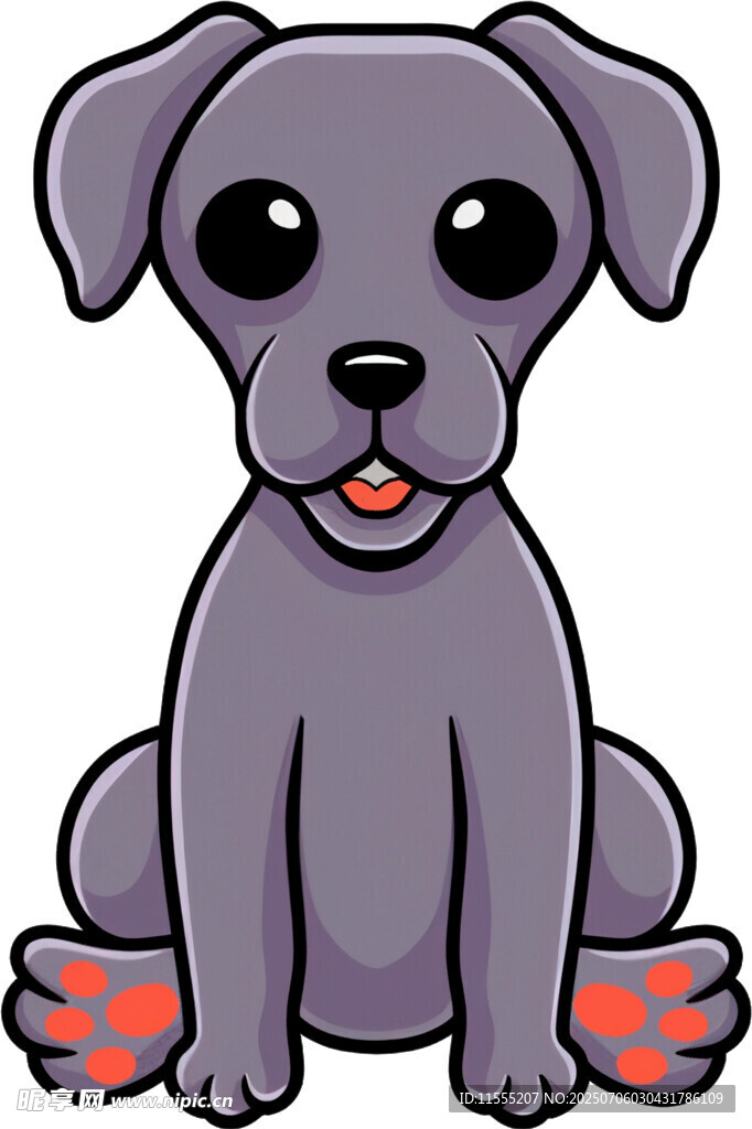 可爱紫色小狗卡通形象