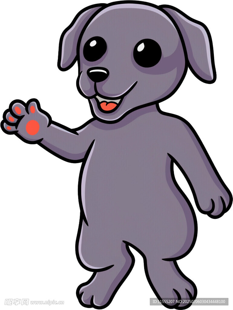 可爱灰狗打招呼