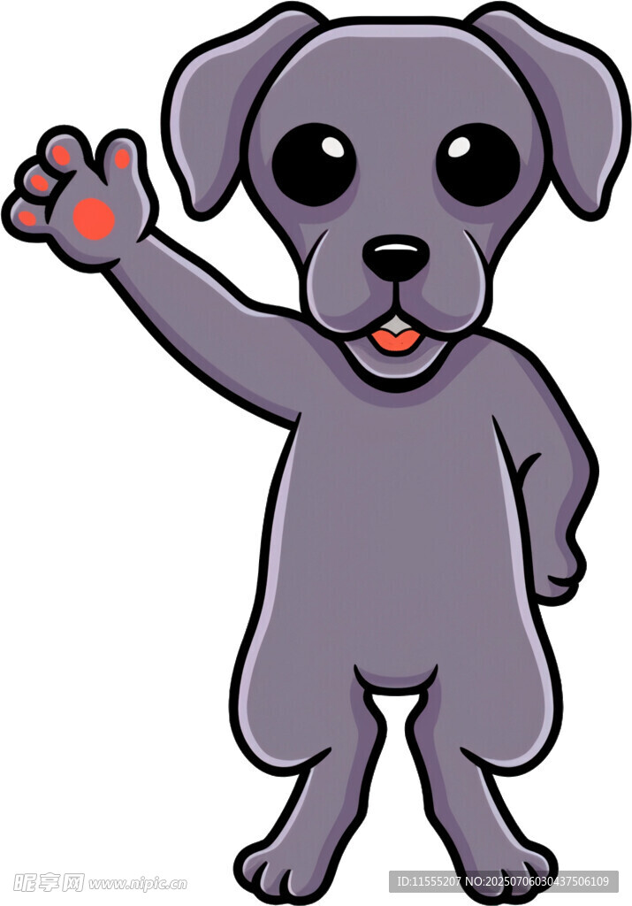 挥手的可爱小狗