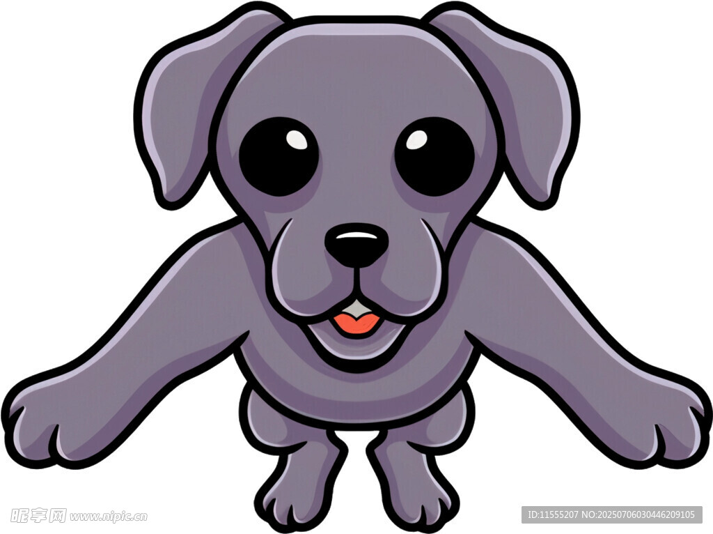 可爱灰小狗张开双臂