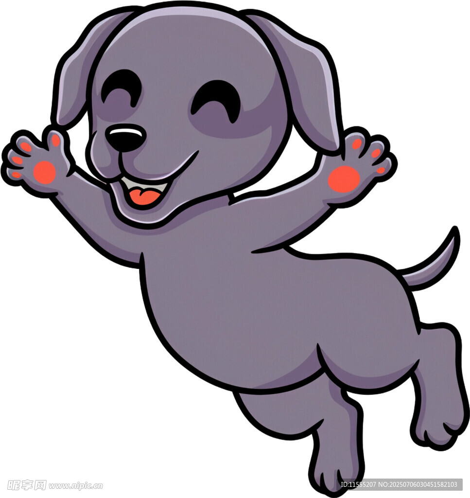 跳跃的欢乐小狗