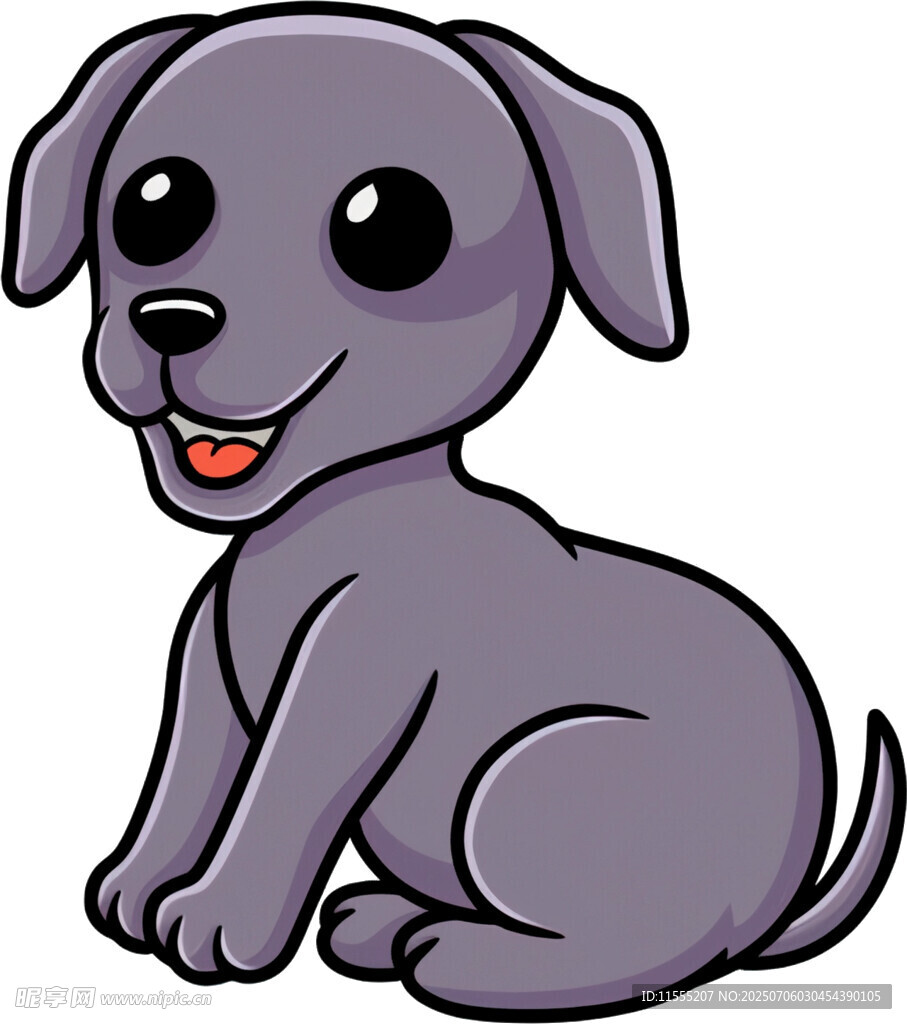 可爱灰小狗卡通形象