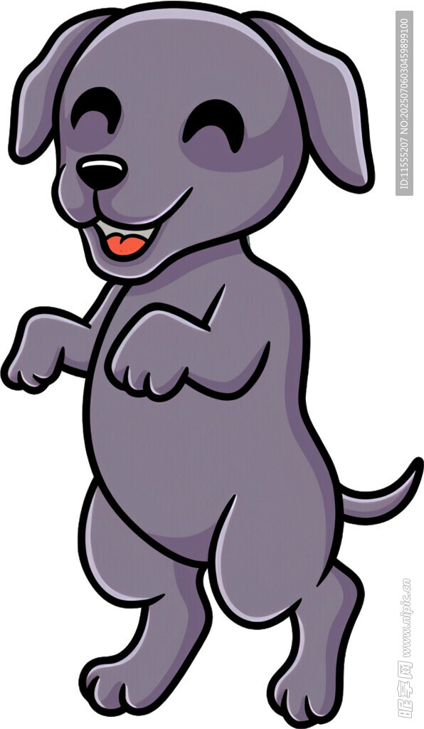 欢快跳跃的卡通小狗