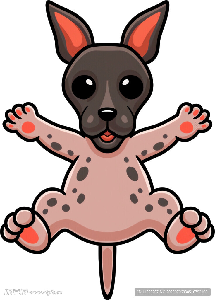 可爱卡通小狗坐姿形象