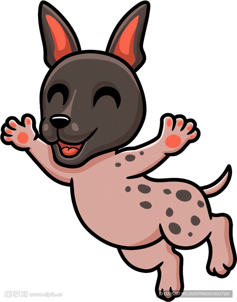 跳跃的斑点小狗