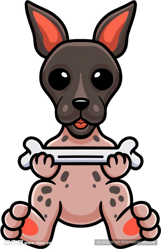 可爱小狗抱骨头