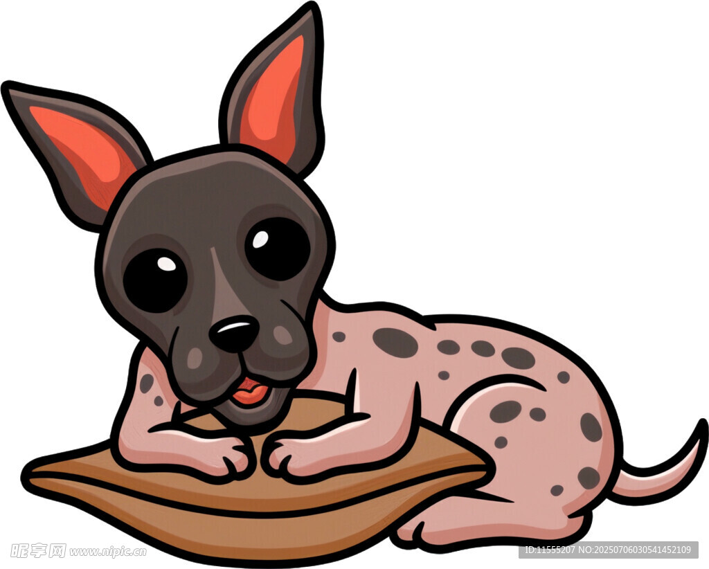 趴着的斑点小狗