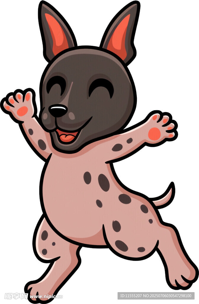 跳跃的斑点小狗