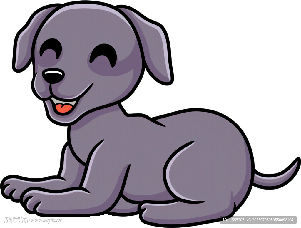 趴着的可爱灰色小狗