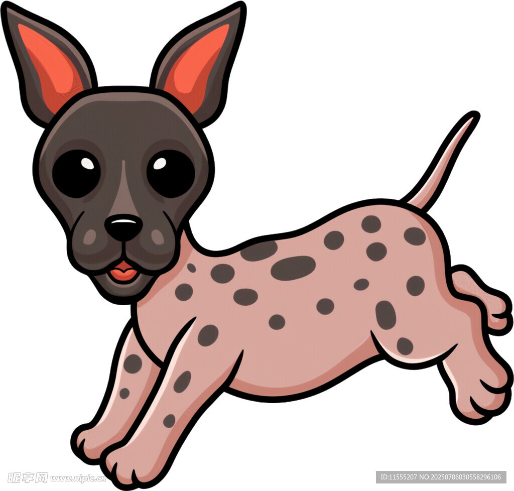 可爱斑点小狗欢快奔跑