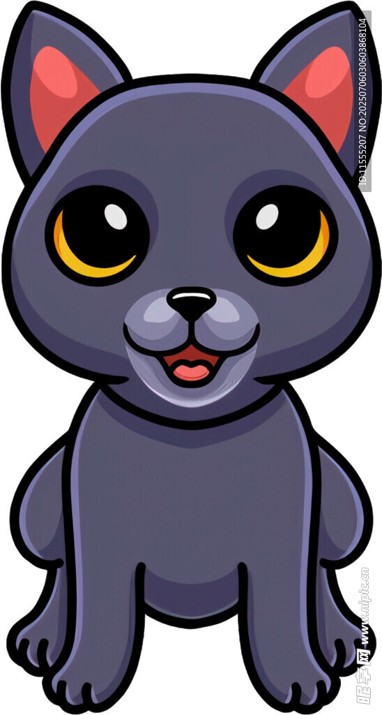 可爱黑猫卡通形象