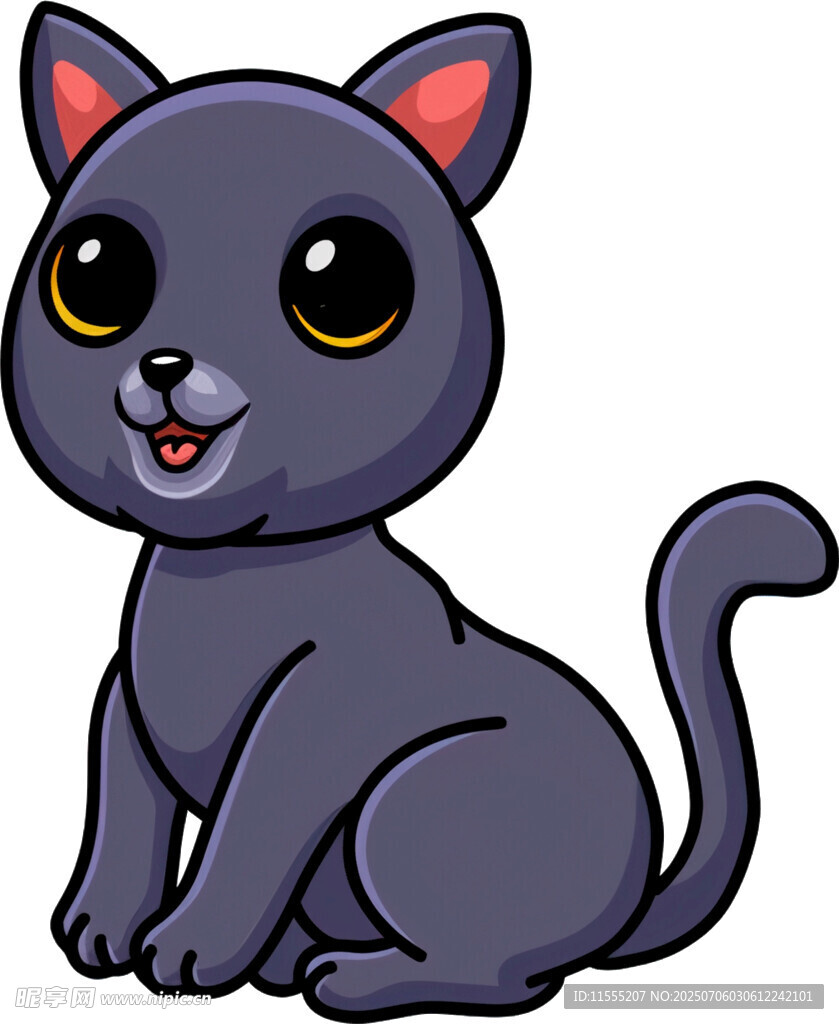 可爱黑猫卡通形象