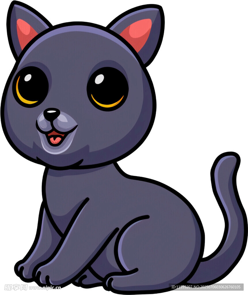 可爱黑猫卡通形象