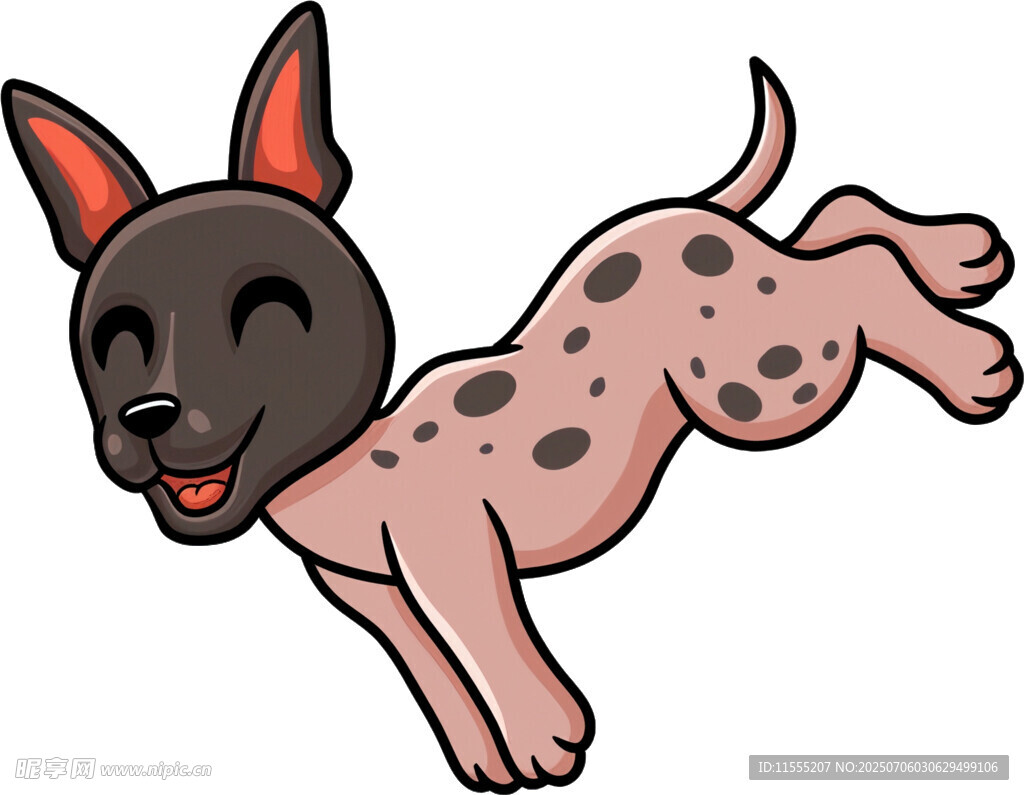 跳跃的斑点小狗