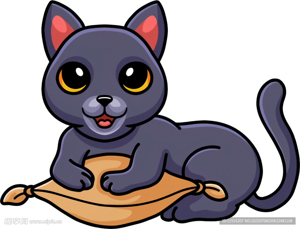 趴着的可爱黑猫