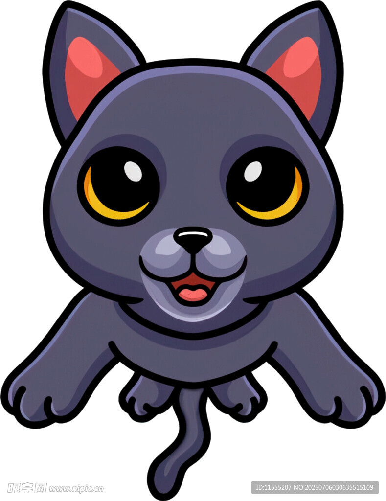 可爱黑猫卡通形象