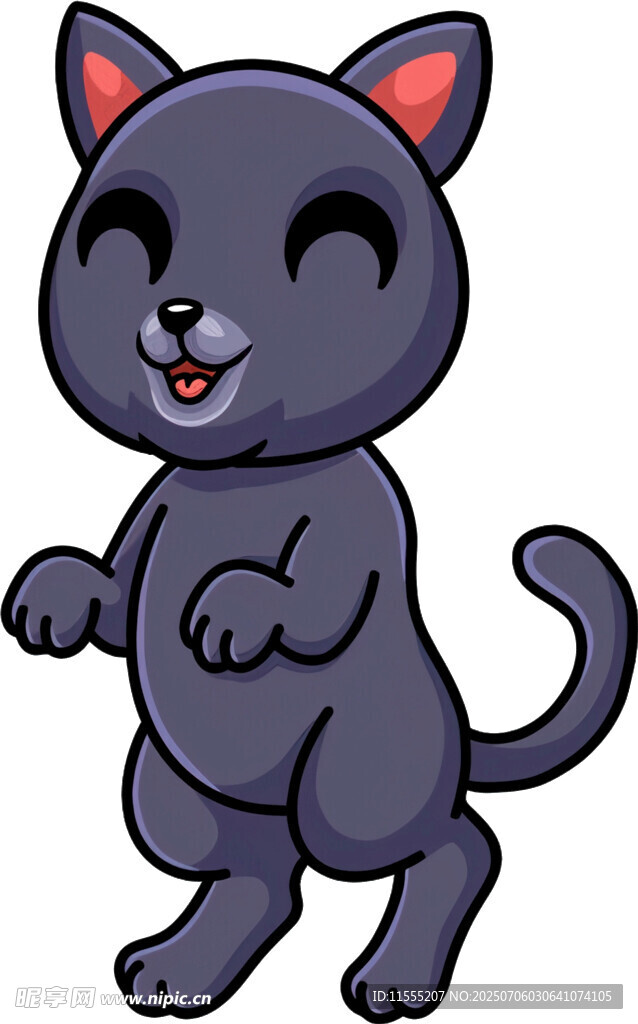 可爱黑猫卡通形象