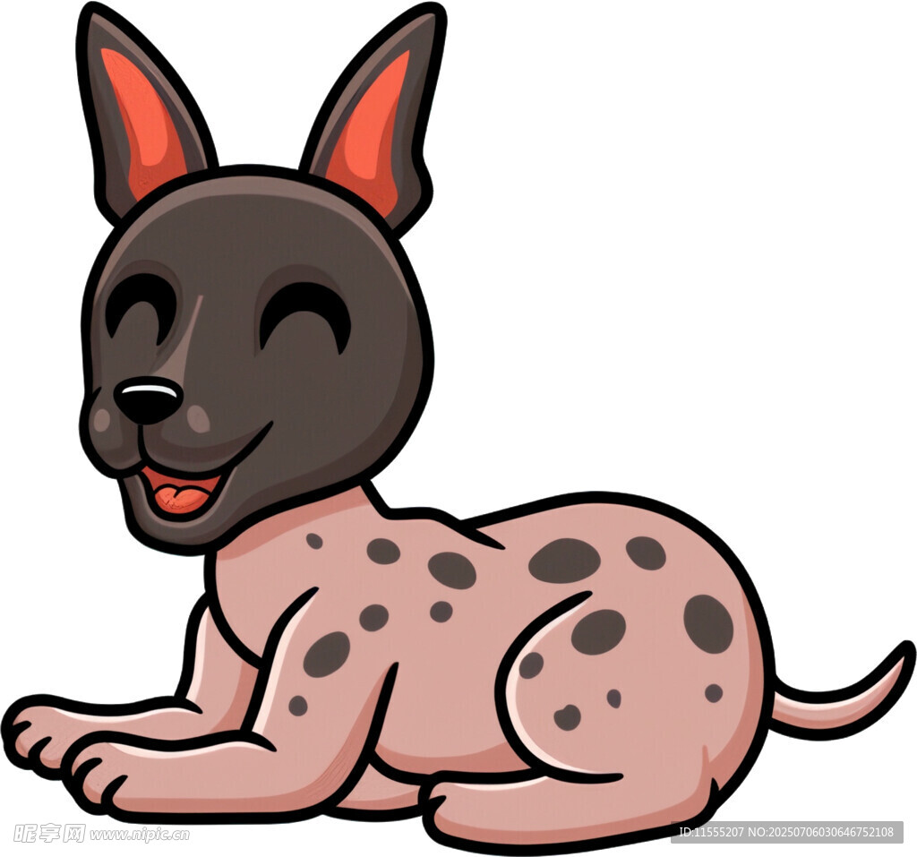 趴着的斑点小狗