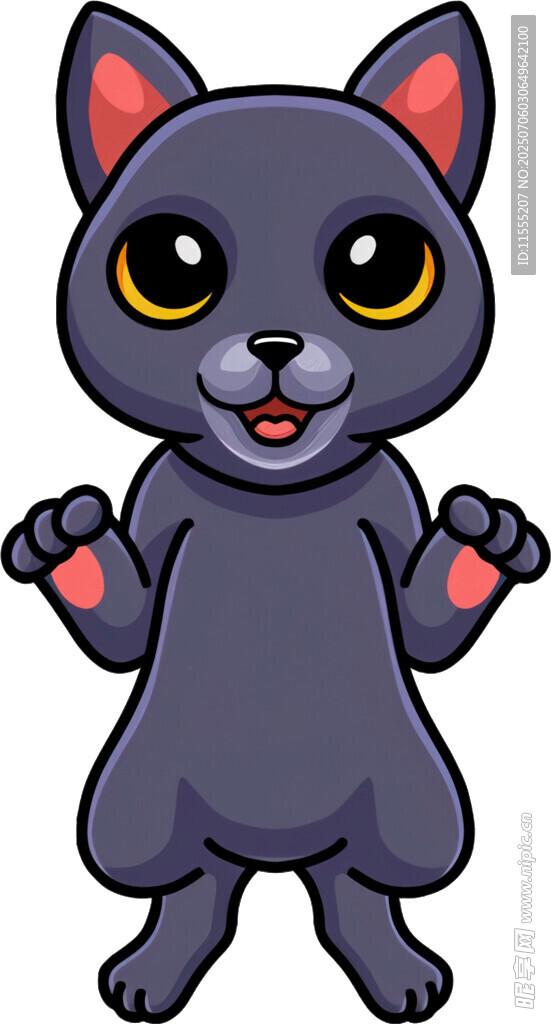 可爱黑猫卡通形象