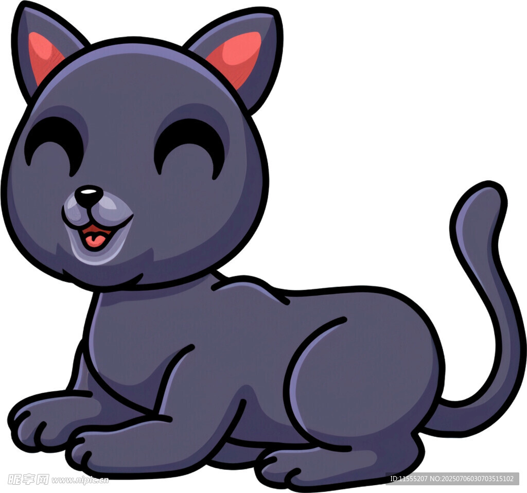 可爱黑猫卡通形象