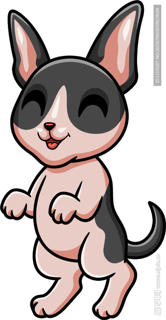 可爱卡通小狗欢快跳跃