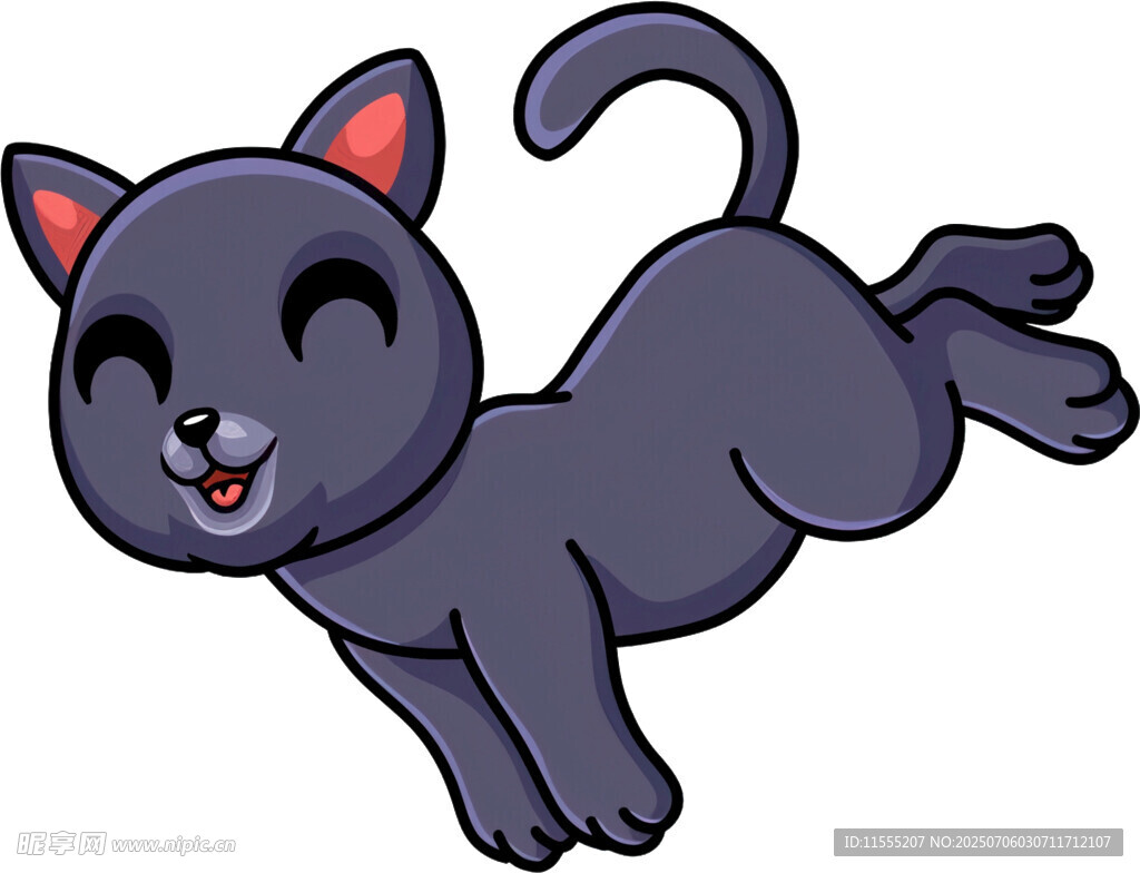 跳跃的黑猫