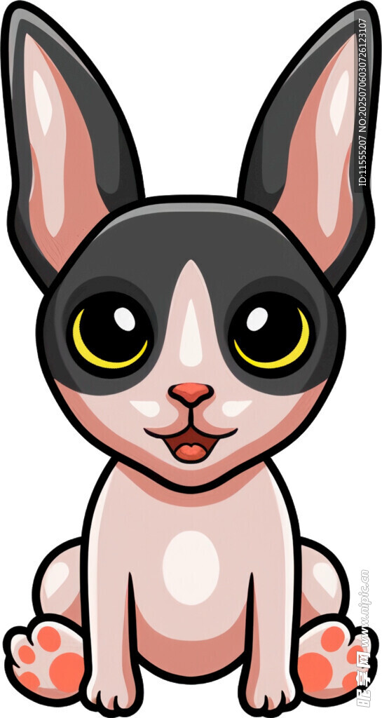 可爱卡通小狗坐立形象