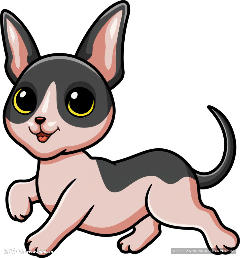 可爱奔跑的吉娃娃小狗