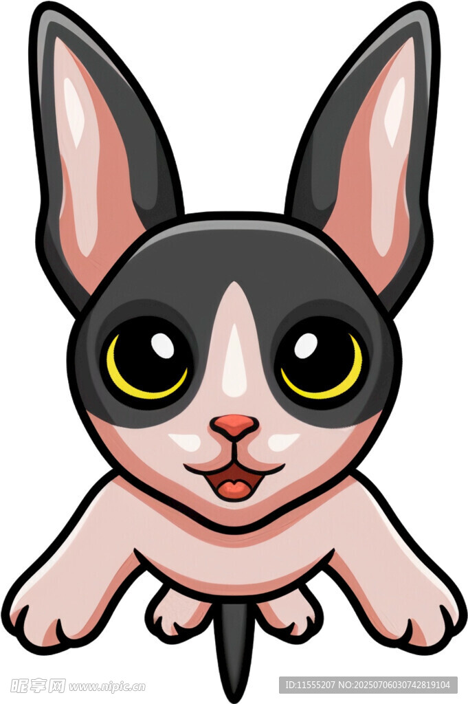 可爱三色短毛猫卡通形象