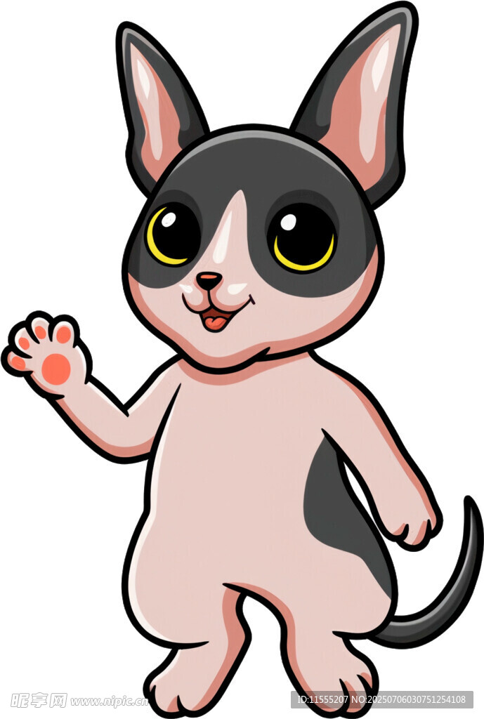 挥手的可爱猫咪