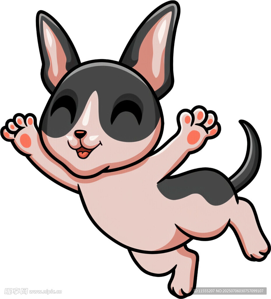 跳跃的可爱吉娃娃小狗