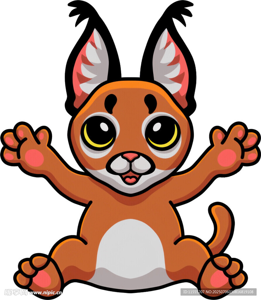 可爱坐地小猞猁