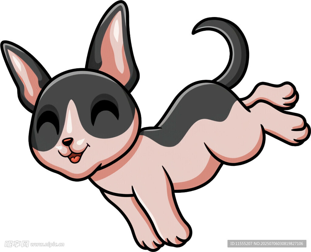 跳跃的可爱法斗犬