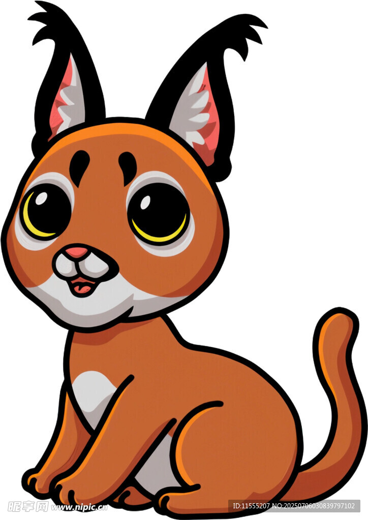 可爱卡通猞猁小猫形象