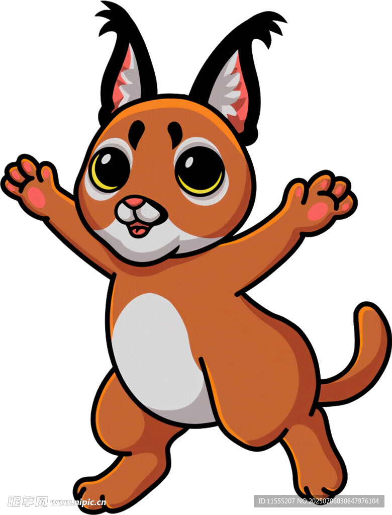 跳跃的可爱卡通小猫