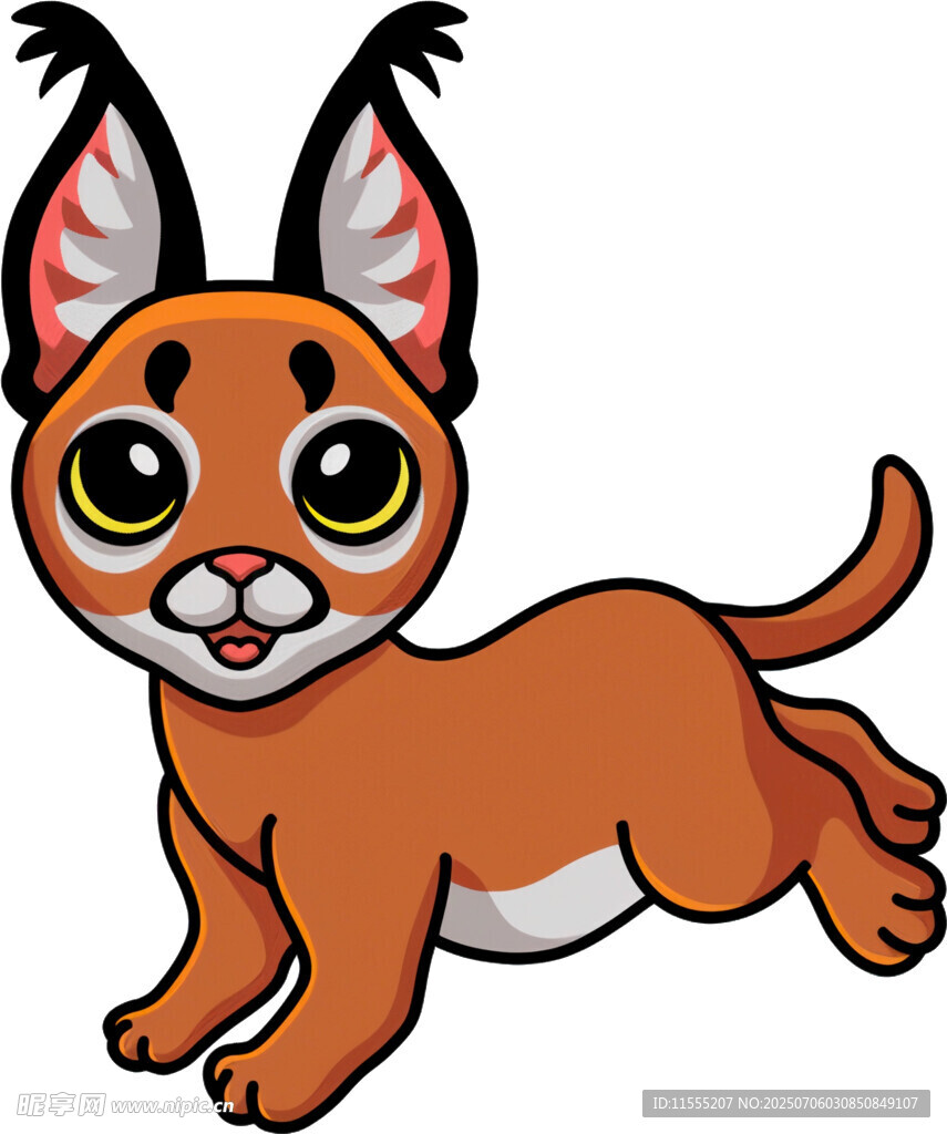 可爱小猞猁欢快奔跑