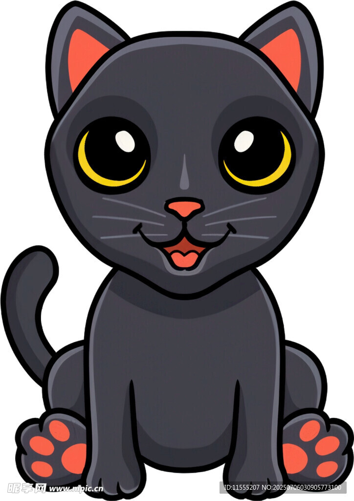 可爱黑猫卡通形象