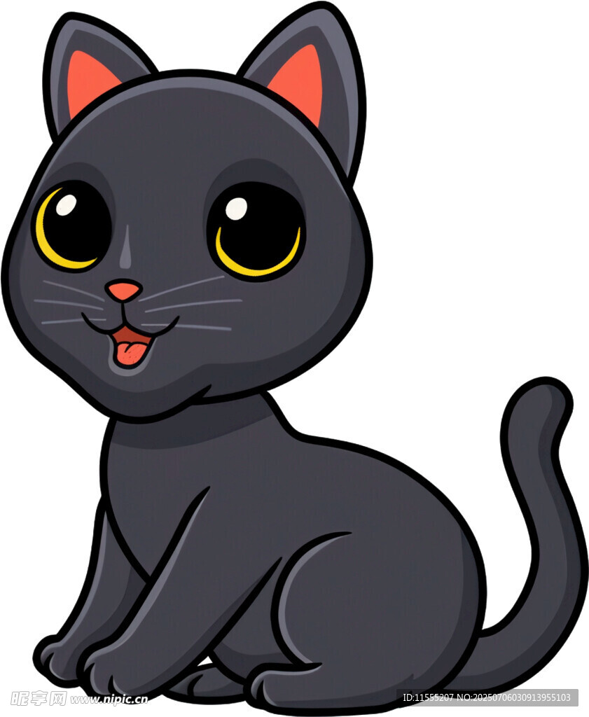 可爱黑猫卡通形象