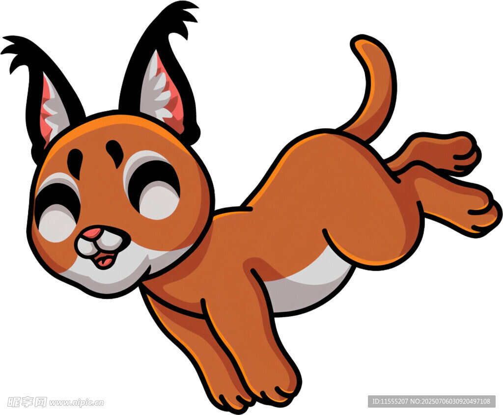 跳跃的可爱卡通小狐狸