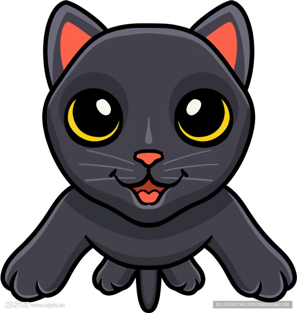 可爱黑猫卡通形象