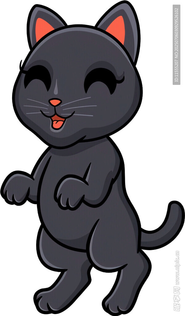 可爱黑猫俏皮舞动