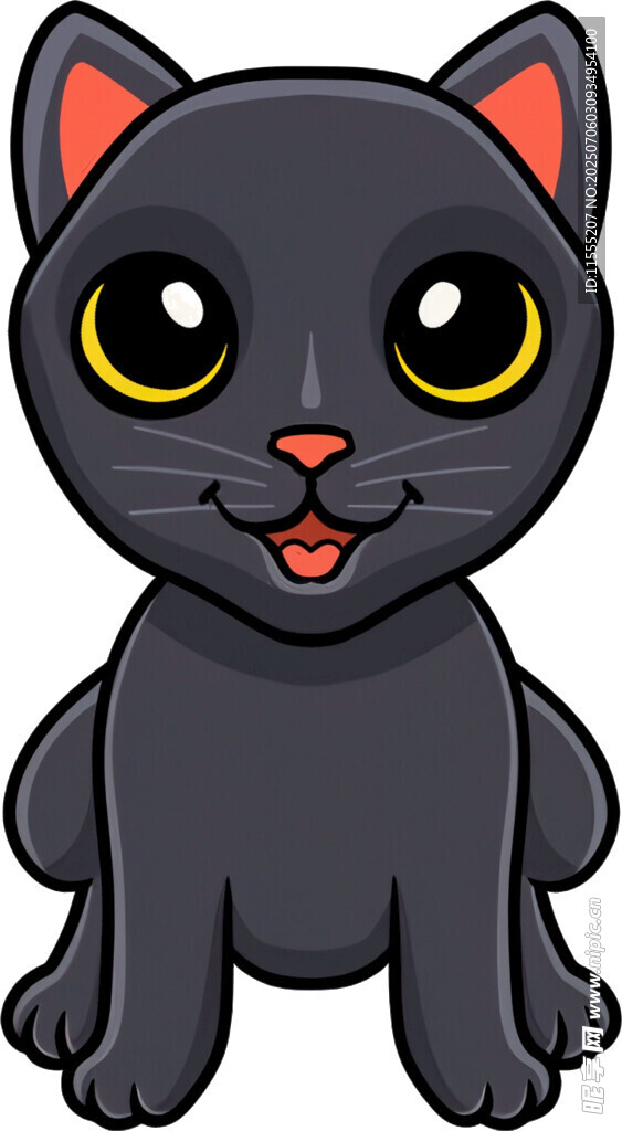 可爱黑猫卡通形象